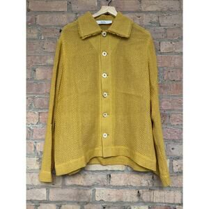 Sefr Yellow Knit Button Up Shirt